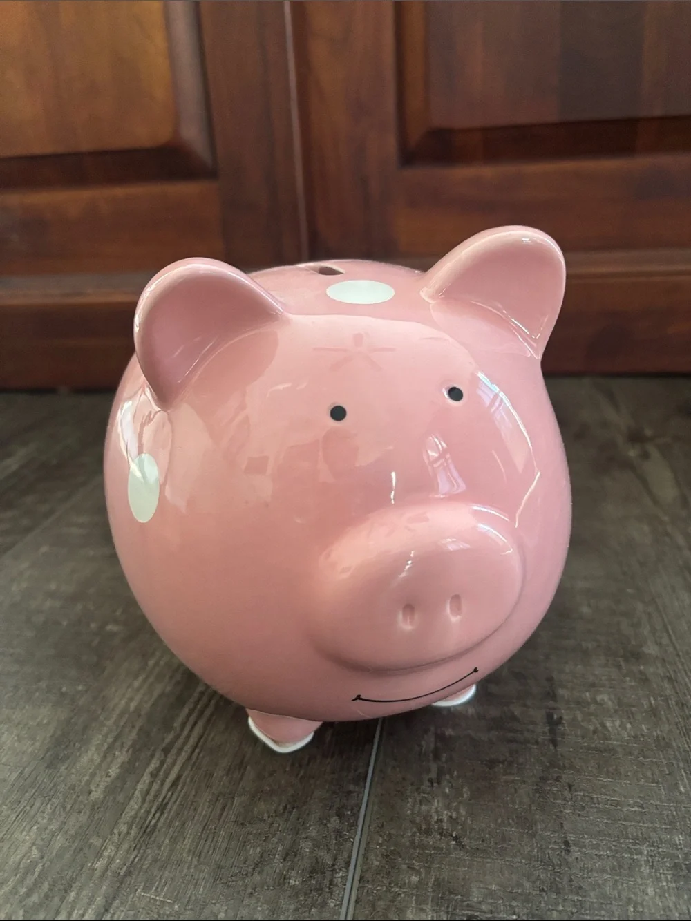Pink Polka Dot Ceramic Piggy Bank by Kate & Milo